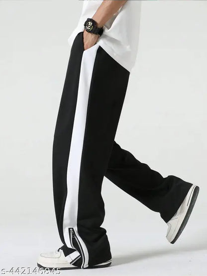 Maniac Men's Colorblocked Jogger Pants Black Track Pants