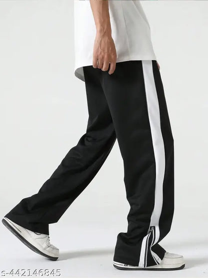Maniac Men's Colorblocked Jogger Pants Black Track Pants