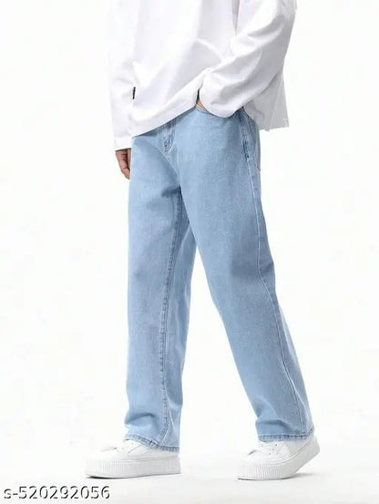 Toomes Loose Fit Mid Rise Light Blue Men Denim Jeans
