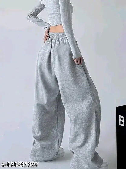 Grey Printed Straight Baggy Fit Joggers/Track Pants for Mens/Womens