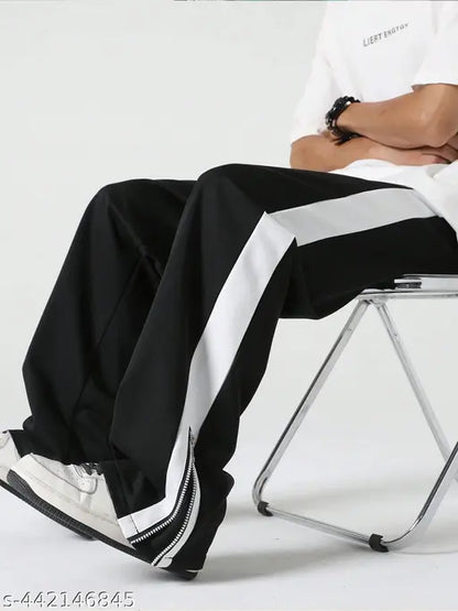 Maniac Men's Colorblocked Jogger Pants Black Track Pants