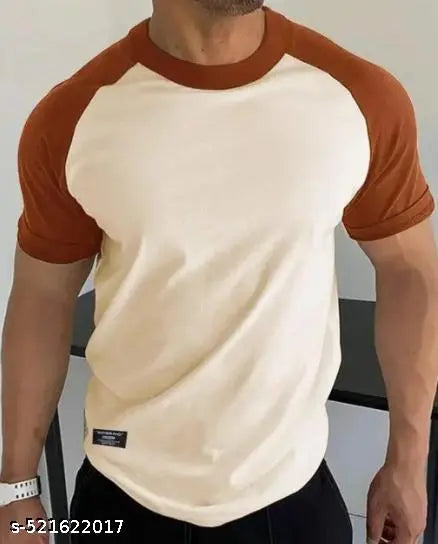 MarkTP Men Green/Black colorblock Ragnal Sleeve T-Shirt