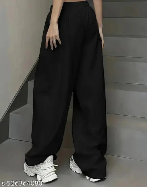 Black Printed Pants & Trouser