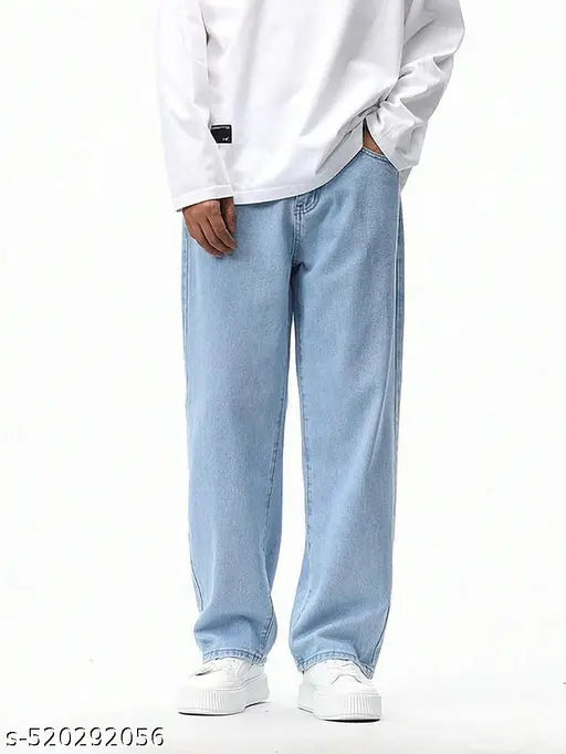 Toomes Loose Fit Mid Rise Light Blue Men Denim Jeans